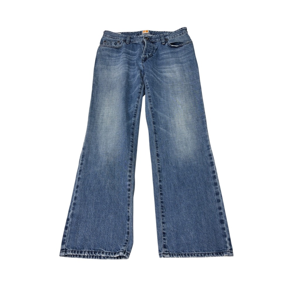 Hugo Boss Orange Mens 32x30 Blue Medium Wash Straight Leg Button Fly Jeans